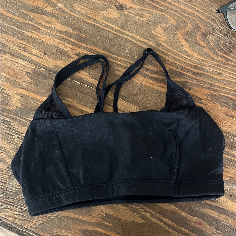 Athleta Black strappy sports bra
